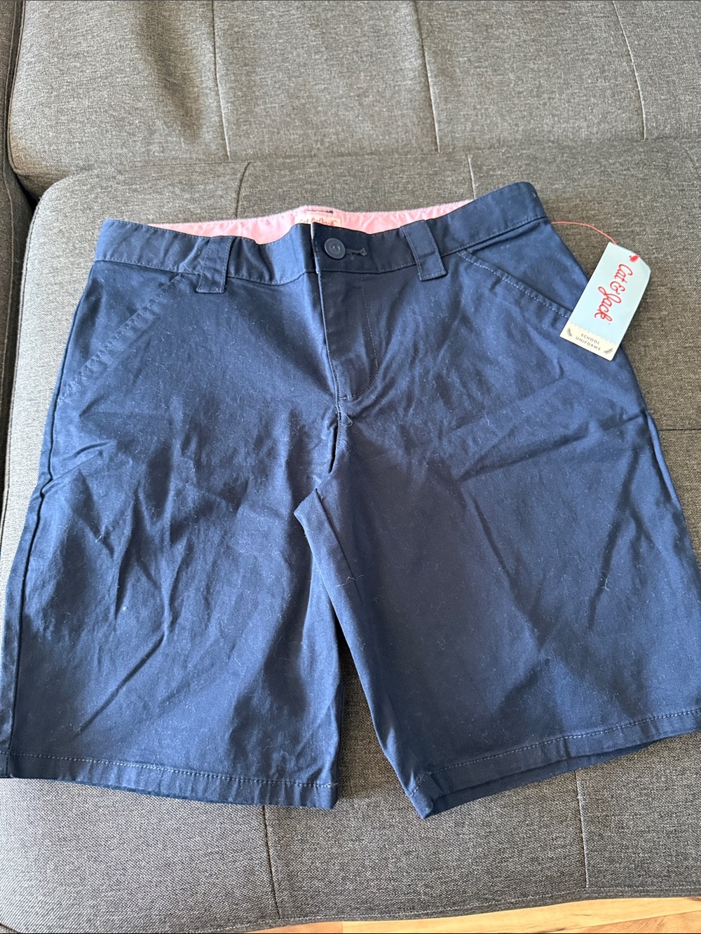 Cat & Jack Navy Shorts with Pink Waistband